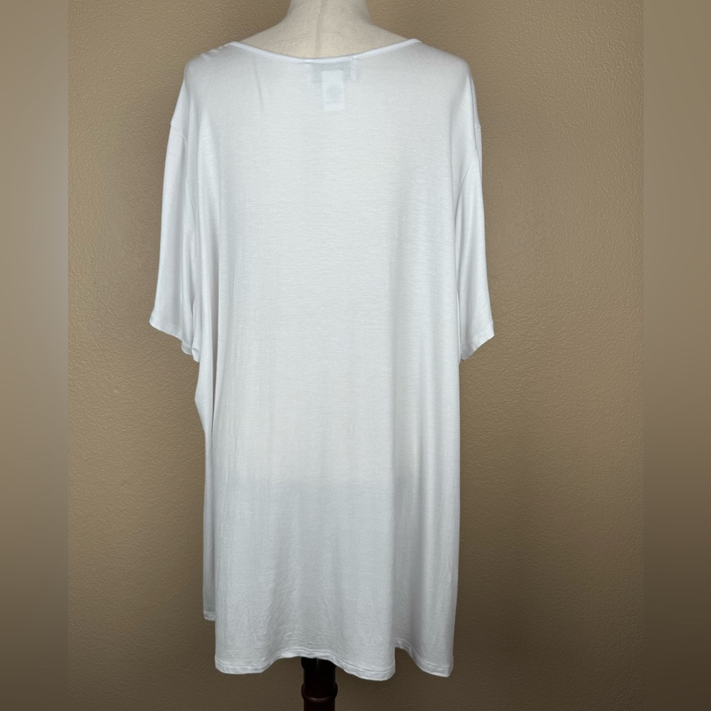 Anthony Richards Watercolor Dove & Feathers White Shirt. Size- 3X - Picture 5 of 7